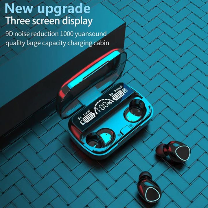 M10 Black Double Wireless 2 Airpods Bluetooth Hand Free With