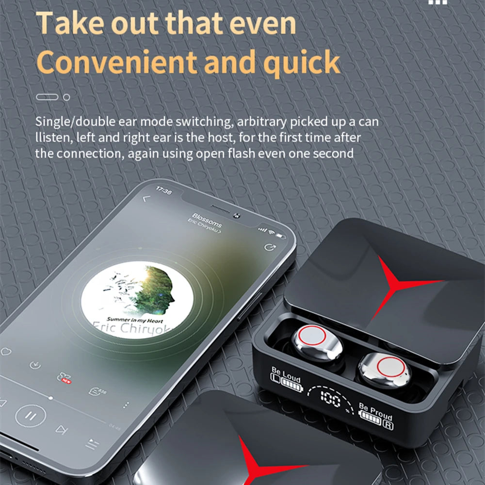 M90 Pro TWS Infurion Bluetooth 5.2 Headphones Touch Control Earphones LED Display Headset 9D HiFi Quality Wireless Earbuds