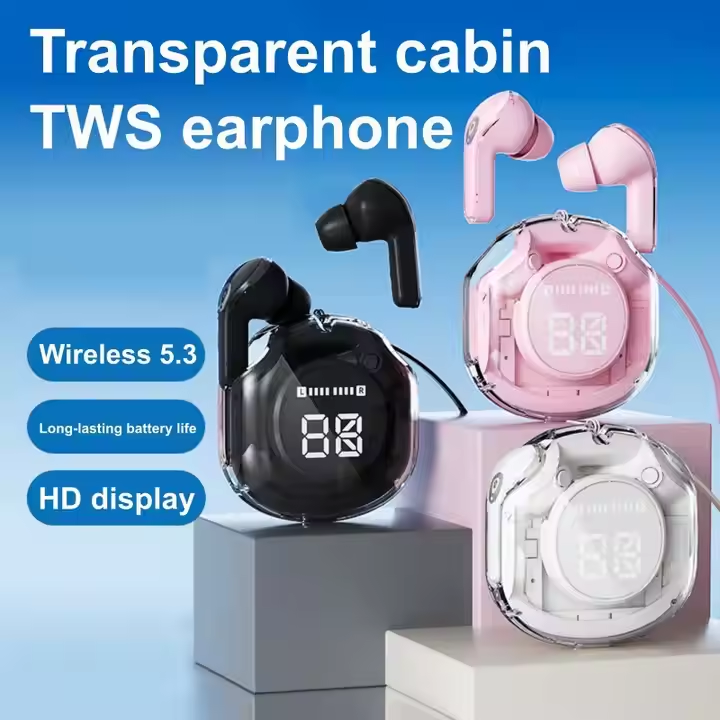 Air39 Audifonos Transparent ENC Noise Reduction Game Ecouteur Bt Headphone Long Battery Bt 5.3 Earbuds