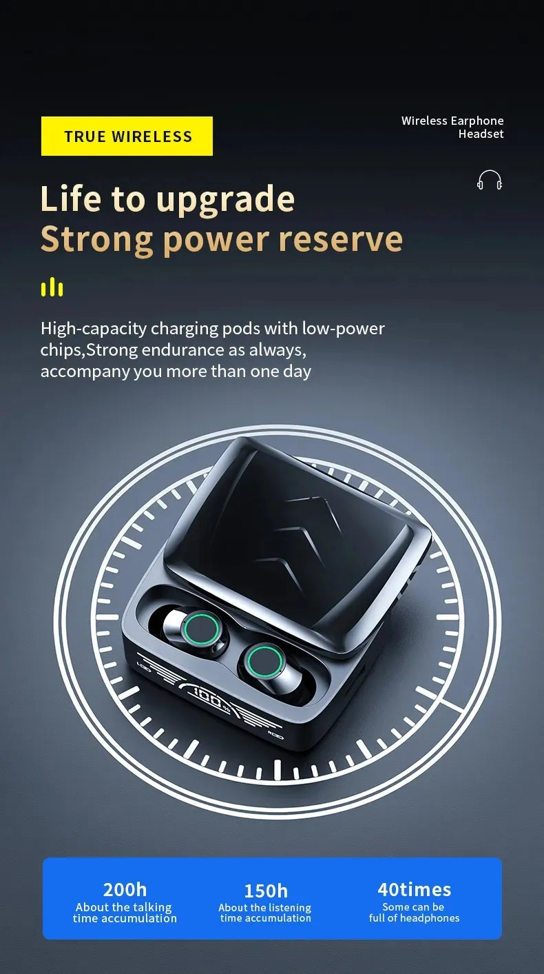 BQ30 TWS Bluetooth Headset Wireless Earbuds Headphones Sweatproof TWS HD Stereo Fingerprint Touch Bluetooth 5.3 airdots Compatible with IOS
