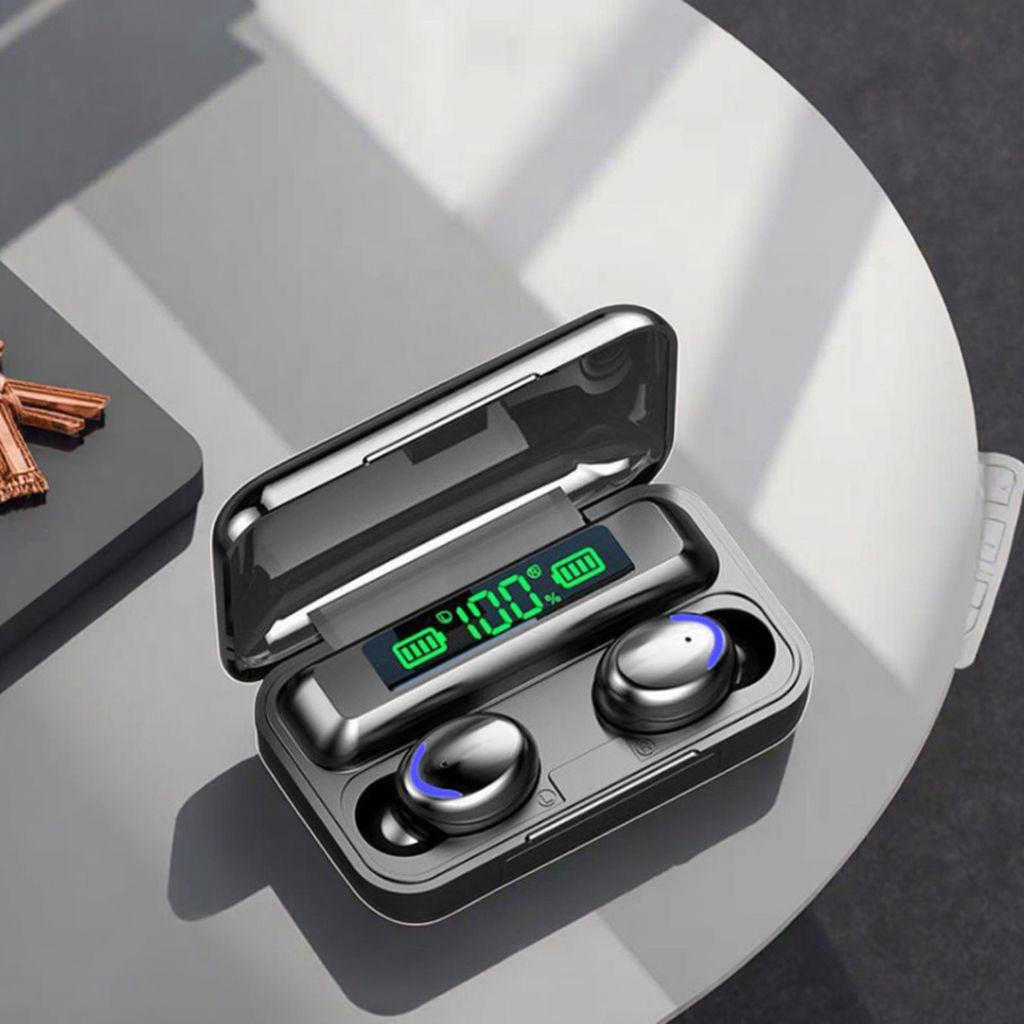 F9 Wireless Earbuds Non-Noise Cancelling TWS Earphones & Headphones with Digital LED Battery Display for Gaming