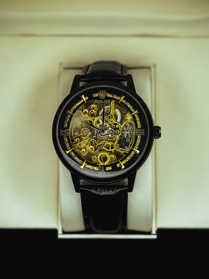 Rollie Automatic Leather Watch