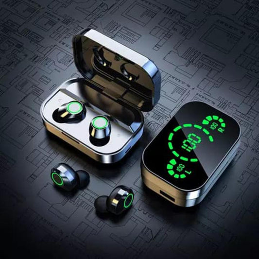 YD03 TWS Bluetooth 5.3 Earbuds HIFI Music Smart Touch Control LED Display Wireless Earphone with Charging Box-Blac
