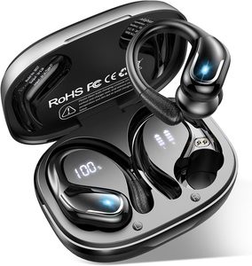 Wireless Earbuds Pure Bass Sound Earhooks Built-in Microphone for Running Sports BX27 Earphones Featuring Digital Display