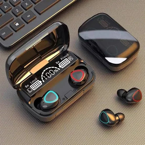 M10 Black Double Wireless 2 Airpods Bluetooth Hand Free With